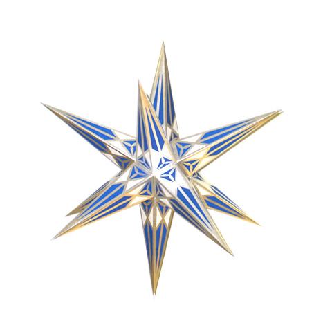 Hartensteiner Stern blau/silber ohne Beleuchtung