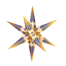 Hartensteiner Stern blau/gold ohne Beleuchtung