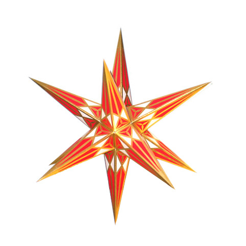 Hartensteiner Stern rot/gold ohne Beleuchtung