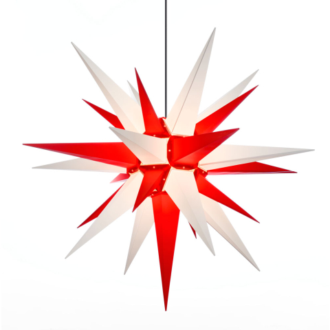 Herrnhuter Stern Kunststoff a13 (130 cm) für außen weiß-rot