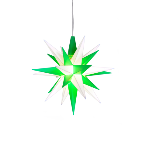 Herrnhuter Stern A1e, 13 cm, weiß-grün