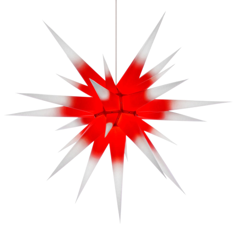 Herrnhuter Stern Papier i8 (80 cm) weiß Kern rot