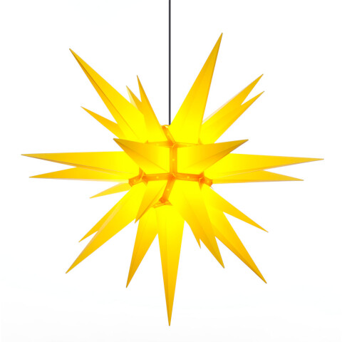 Herrnhuter Stern Kunststoff a13 (130 cm) für außen gelb mit 10m-Kabel LED