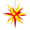 Herrnhuter Stern Kunststoff a13 (130 cm) für außen gelb-rot mit 10m-Kabel LED