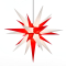 Herrnhuter Stern Kunststoff a13 (130 cm) für außen weiß-rot mit 10m-Kabel LED