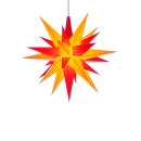 Herrnhuter Stern A1e, 13 cm, gelb-rot mit Netzgerät für 1-4 Sterne