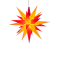 Herrnhuter Stern A1e, 13 cm, gelb-rot mit Netzgerät für 1-4 Sterne