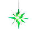Herrnhuter Stern A1e, 13 cm, weiß-grün, inkl. LED