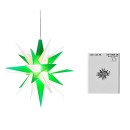 Herrnhuter Stern A1e, 13 cm, weiß-grün LED mit...