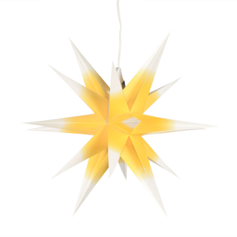 Annaberger Faltstern weiß mit gelbem Kern, 35 cm ohne Beleuchtung