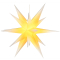 Annaberger Faltstern weiß mit gelbem Kern, 70 cm mit Beleuchtung (Glühlampe)