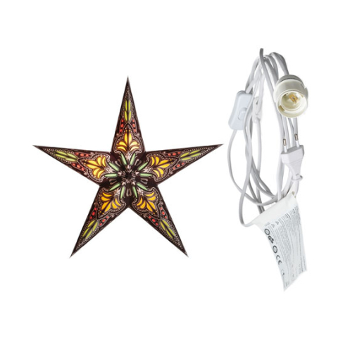 Stern mit Beleuchtungskabel weiß 4 m