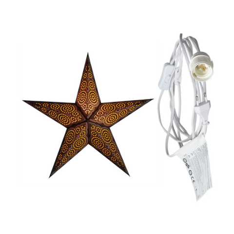 starlightz - marrakesh brown/yellow mit Beleuchtungskabel weiß 3,5 m