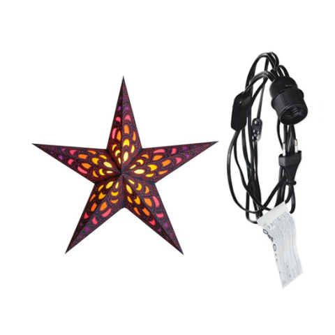Stern mit Beleuchtungskabel schwarz 4 m