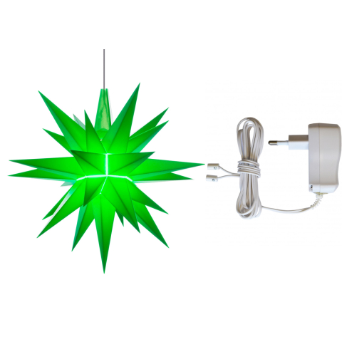 Herrnhuter Stern A1e, 13 cm, grün Netzgerät für 1-2 Sterne