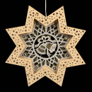 Fensterbild Stern mit Plauener Spitze Glocken